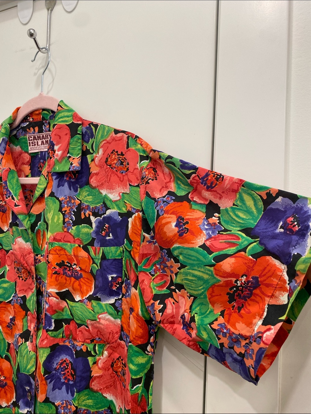 Canary Island 100% Silk Button Down Shirt | Multicolour Floral | Quiet Luxury - Picture 5 of 9